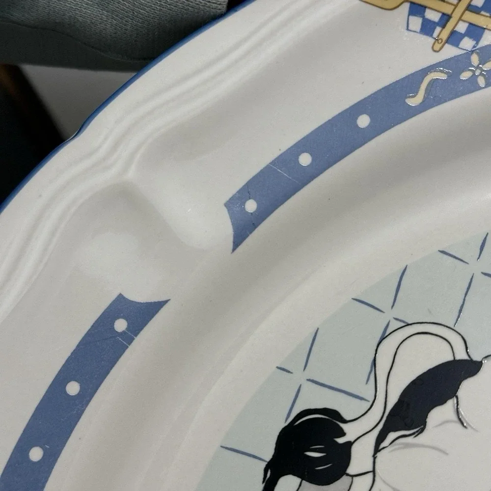 Vintage Newcor Kitchen Kow Dinner Plates Set 4 Farm Cow Chicken 11